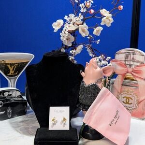 Kate Spade Cheri Cherry Gold Stud Earrings With Pearl And Crystal Embellishments